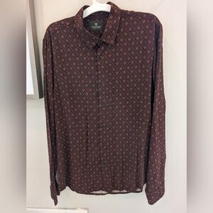 Scotch and Soda Island Getaway Maroon Shirt Size XL